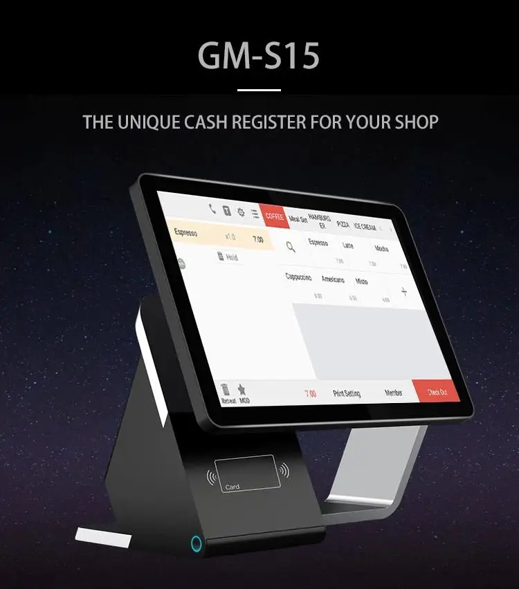order and pay machine pos systems with printer