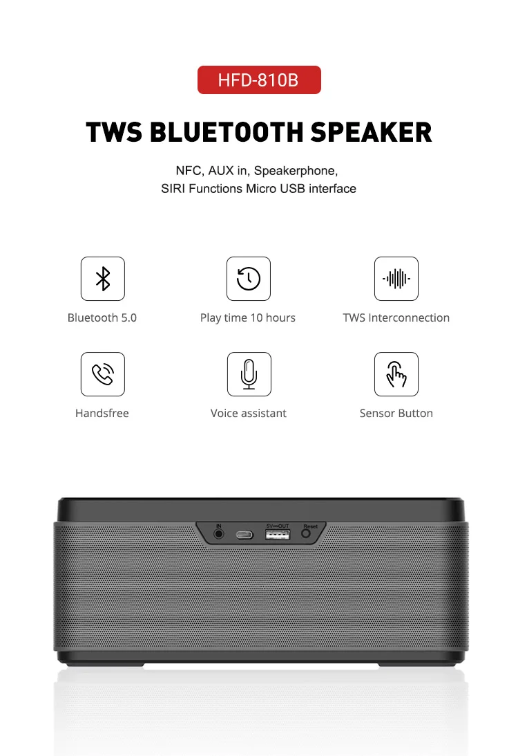 2021 Bluetooth 5.0 hands free Bluetooth speaker outdoor portable wireless speaker - ANKUX.COM