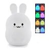 LED Night Light Remote Control Touch Sensor USB Charging Silicone Bunny Bedroom Lamp Children