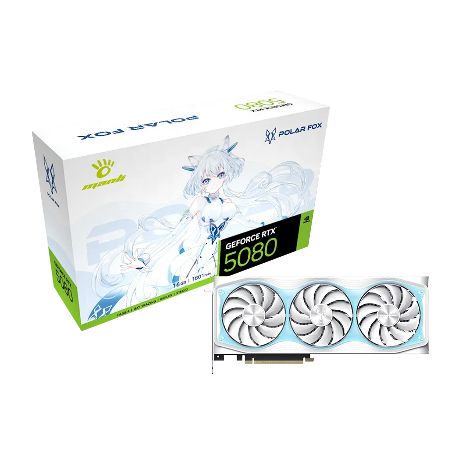 Manli Polar Fox Geforce RTX 5080 OC 16GB GDDR7 for Gaming