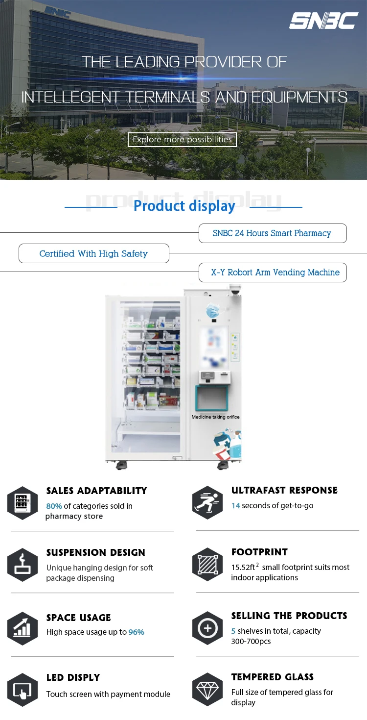 SNBC BVM-R1000 Good Quality Pharmacy Vending Machine Medicine For Sale Face Mask Machine Vending