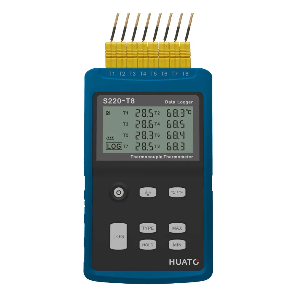 Huato S220-T8 Multi 8 Channels Thermocouple Temperature Data Logger