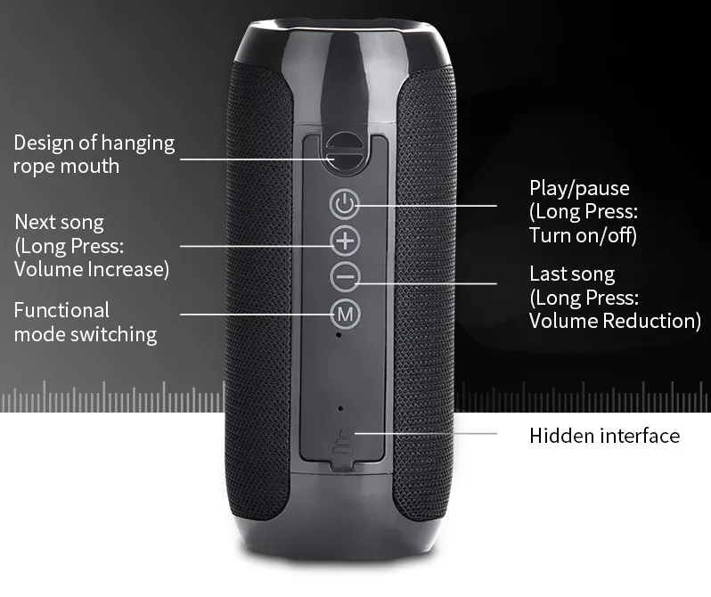 Yztek Tg117 Original Bass Outdoor Alexa Speaker Dj Box Loud Parlante