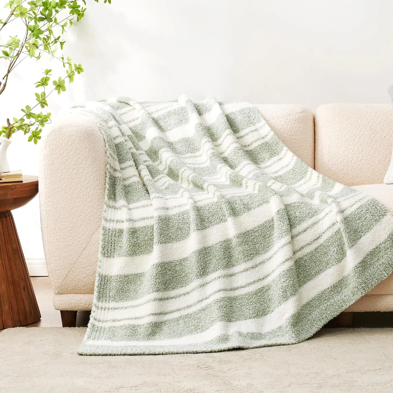 Super Soft Reversible Knitted Throw Blanket Lightweight Microfiber Couch Sofa Bed Camping Picnic Stripe Warm Cozy Fuzzy Plush manufacture