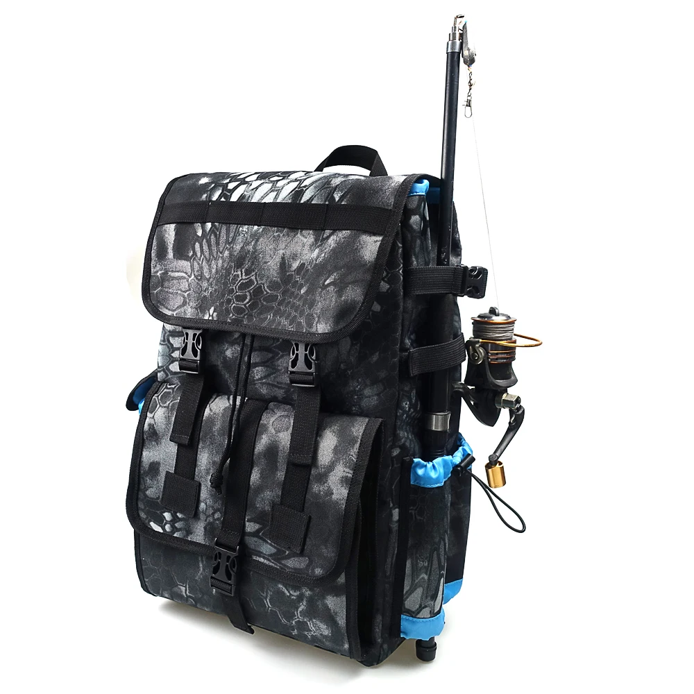 Waterproof Fishing Backpack Tackle,With 4 Trays Box Large Storage ...