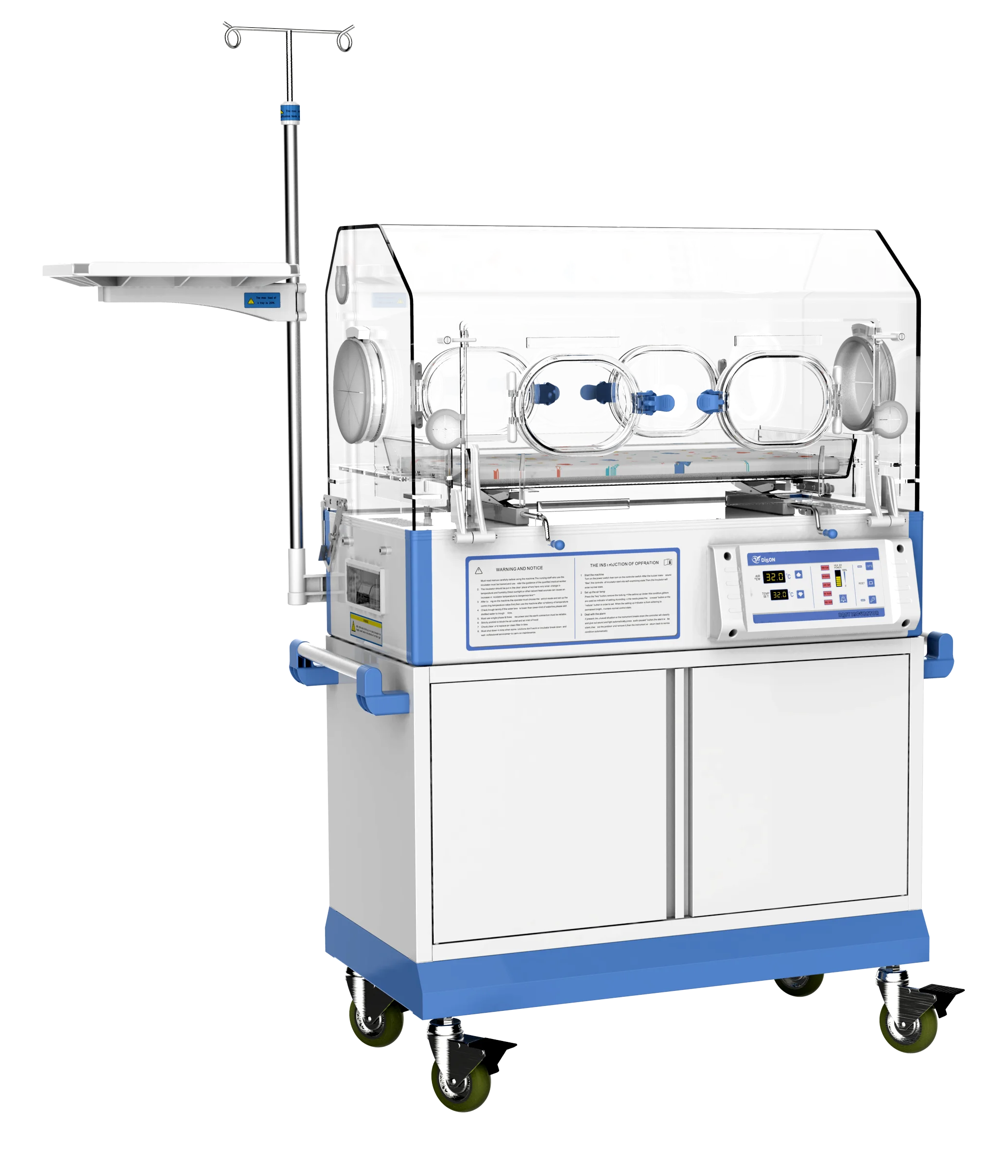 升级婴儿保暖器婴儿保温箱,带橱柜和氧气入口出售mslbi02