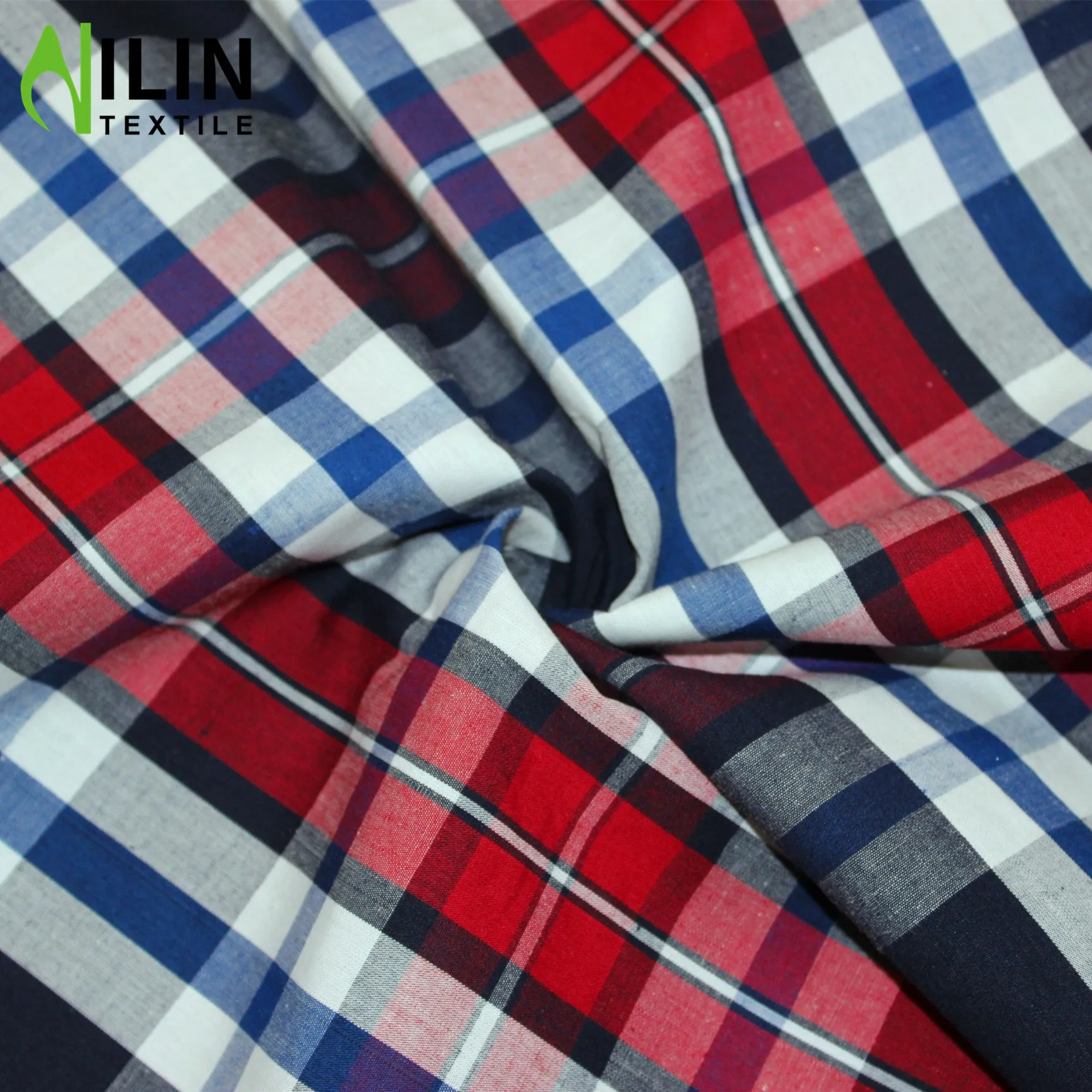 Organic 100% Cotton Yarn Dyed Check Woven Plaid Fabric - Buy Yarn Dyed ...