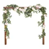 5.9ft Silk Printing Vine Eucalyptus Garland With Rose Flower Peony Flower For Wedding Arch