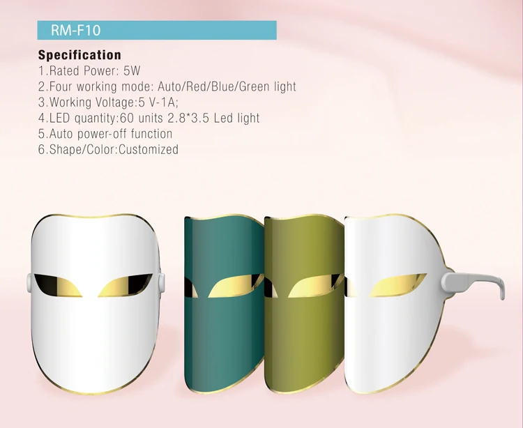 Photon 3 colors pro led face mask light therapy led light face mask