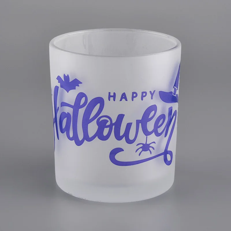 Frosted Glass Candle Jar With Printing