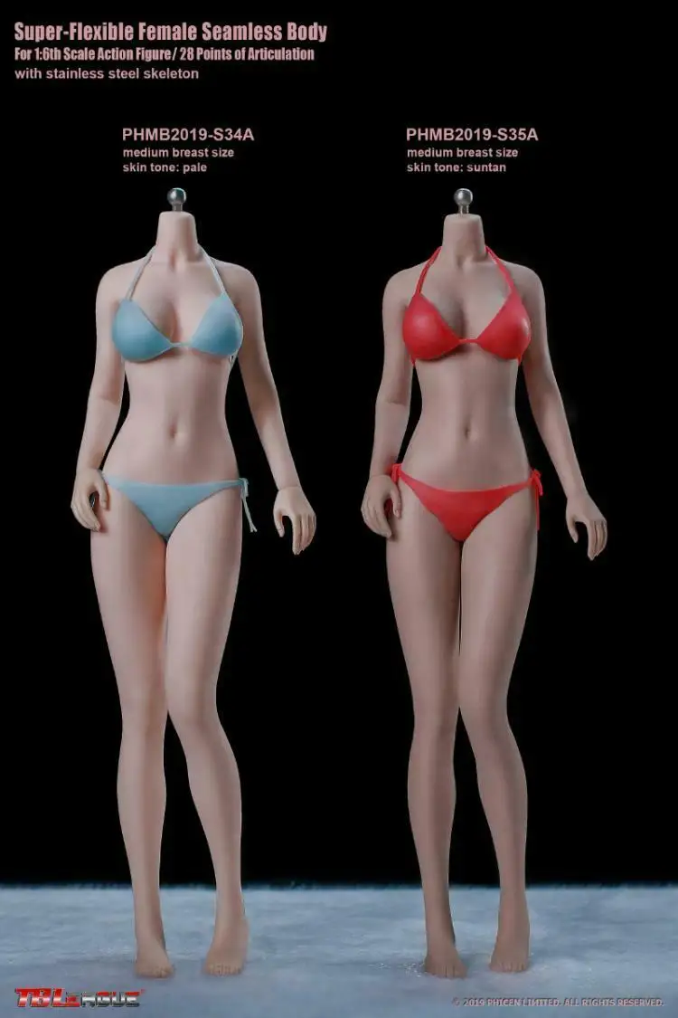 Pale Action Figure Female Body 1/6 Scale Flexible Toy Model 12" Body 