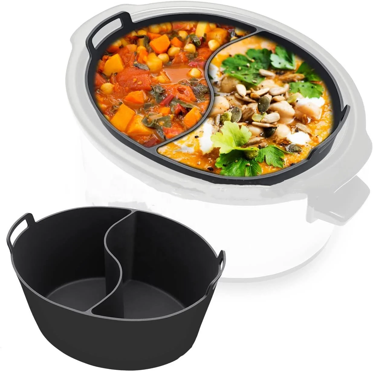 Reusable Slow Cooker Divider Leakproof Silicone Divider Slow Cooker