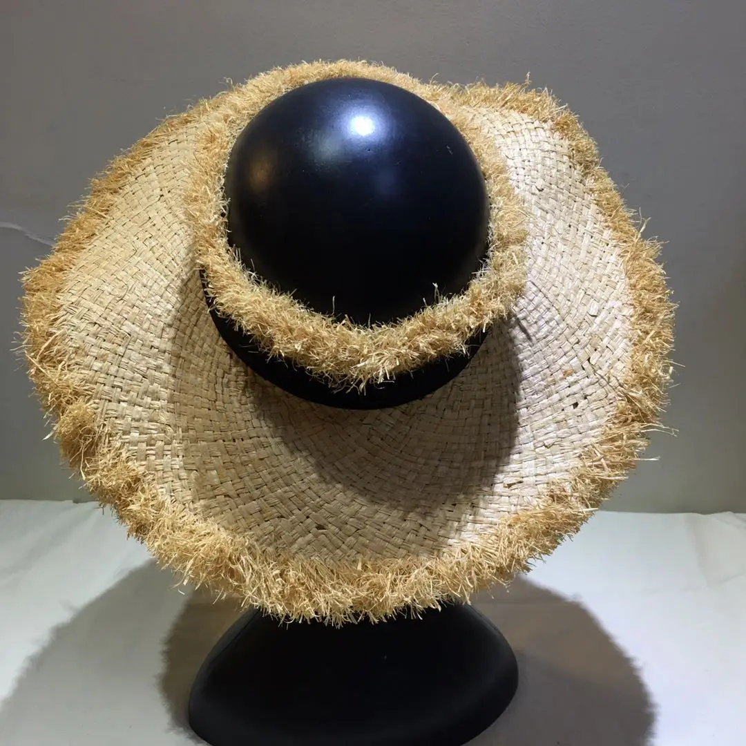 New Frayed Design Raffia Straw Visor Hat Buy Straw Visor Hat,Visor