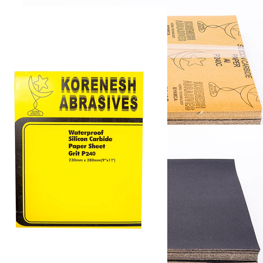 Sanding Paper Wet Or Dry Abrasive 9" X 11" Sheet Korenesh Sandpaper