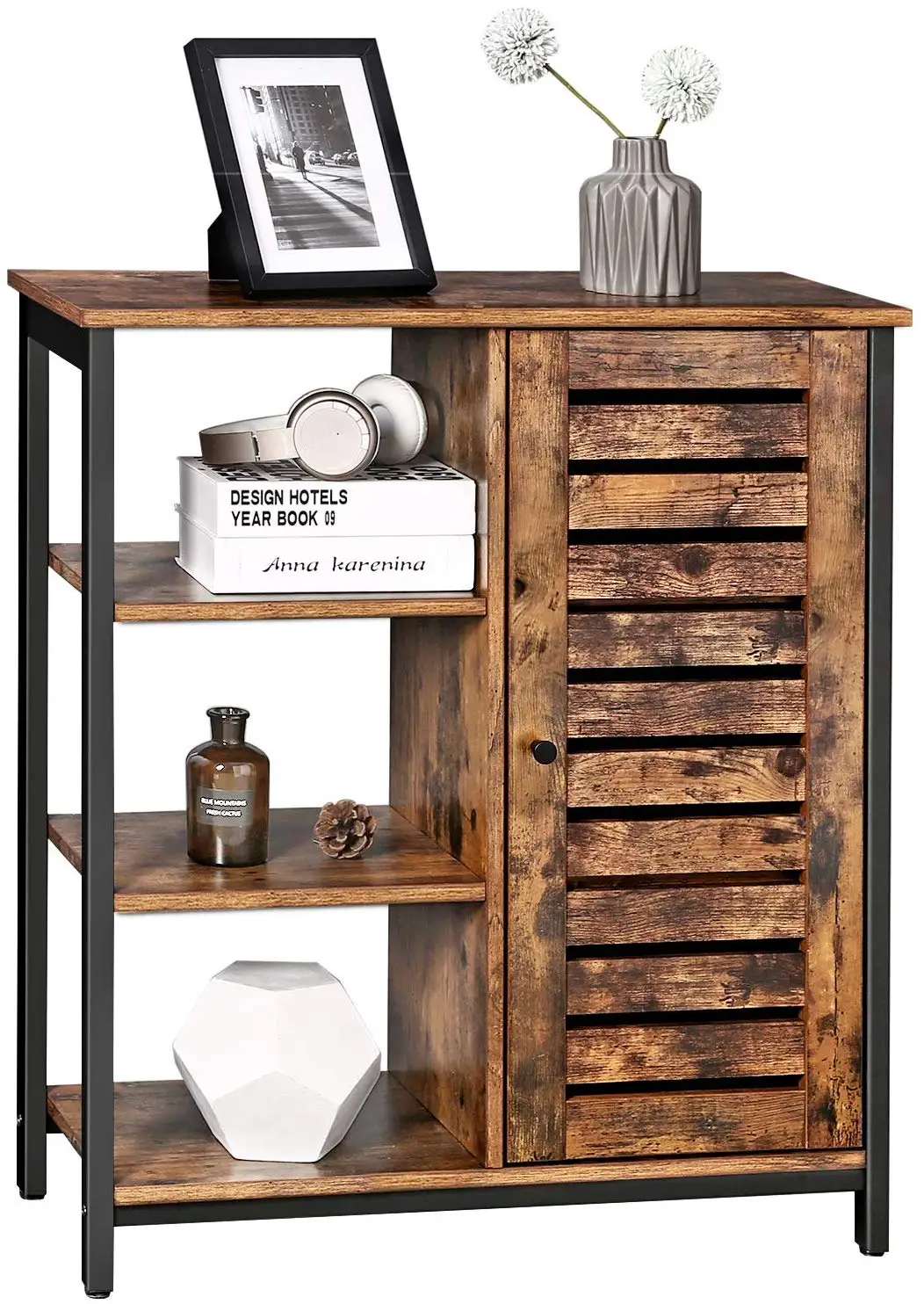 Combohome Sala De Estar Gabinete De Madera Marco De Metal De Gabinete