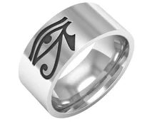Tendance Horus Eye Logo Hipster Bijoux En Acier Inoxydable Titane Anneau pour Hommes