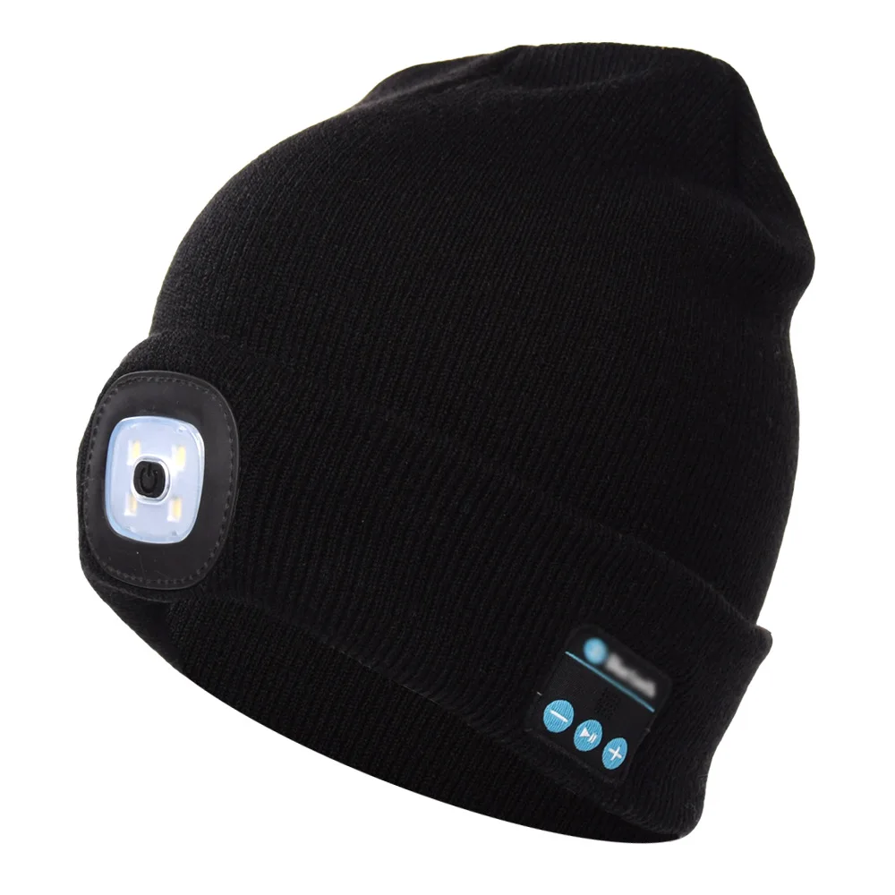 Wholesale Gorros Led Wireless Beanie Skully Hat Knitting Customized Beanies Winter Hats Women