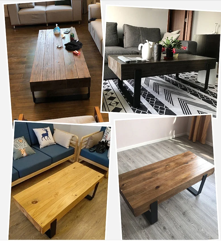 North European style coffee table wooden modern minimalist iron living room home coffee table retro tea table logs