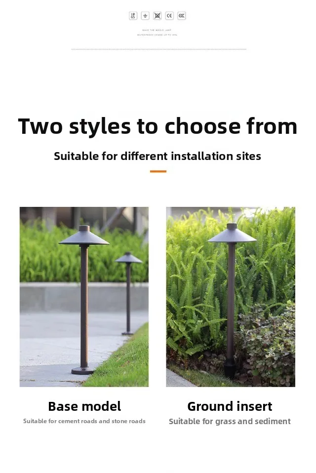 product led low voltage lawn lights brass led bollard garden light with brass thread stake-1