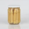 canned young baby corn whole open ready eat in glass jar