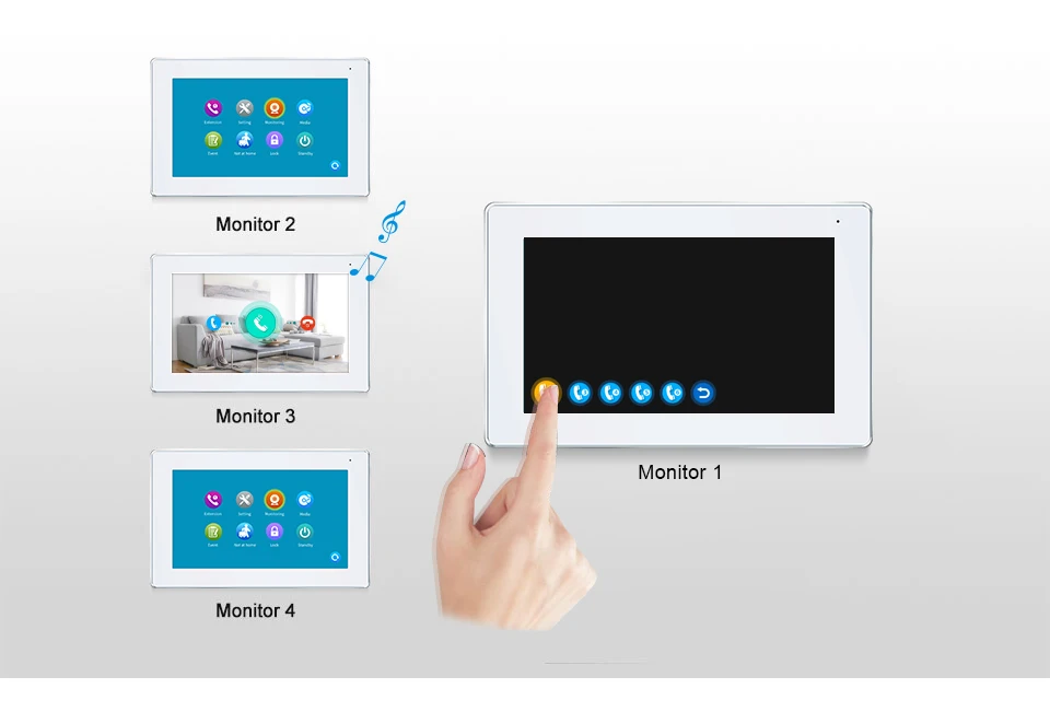 2019 New Arrival FHD Glass Touch Screen Video Door Phone Intercom System with RFID Card Function For Villa