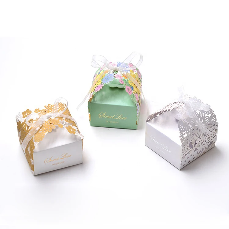 Custom Colorful Laser Cut Wedding Small Gift Paper Box Candy Box Buy