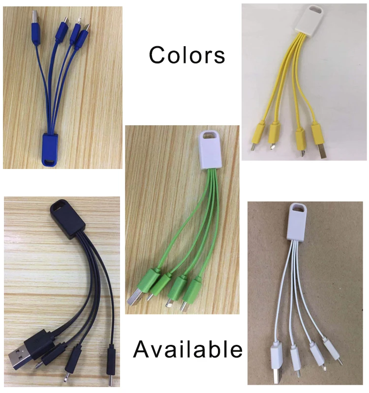 Factory Price Cheap Colorful Multifunction 15cm 2A Mobile Phone 3 in 1 Charging USB Data Cable For Iphone - ANKUX.COM