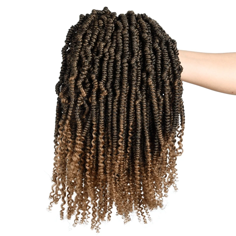 Spring Twist 18 Inch 24 Strands Crochet Wavy Braids Ombre Synthetic ...