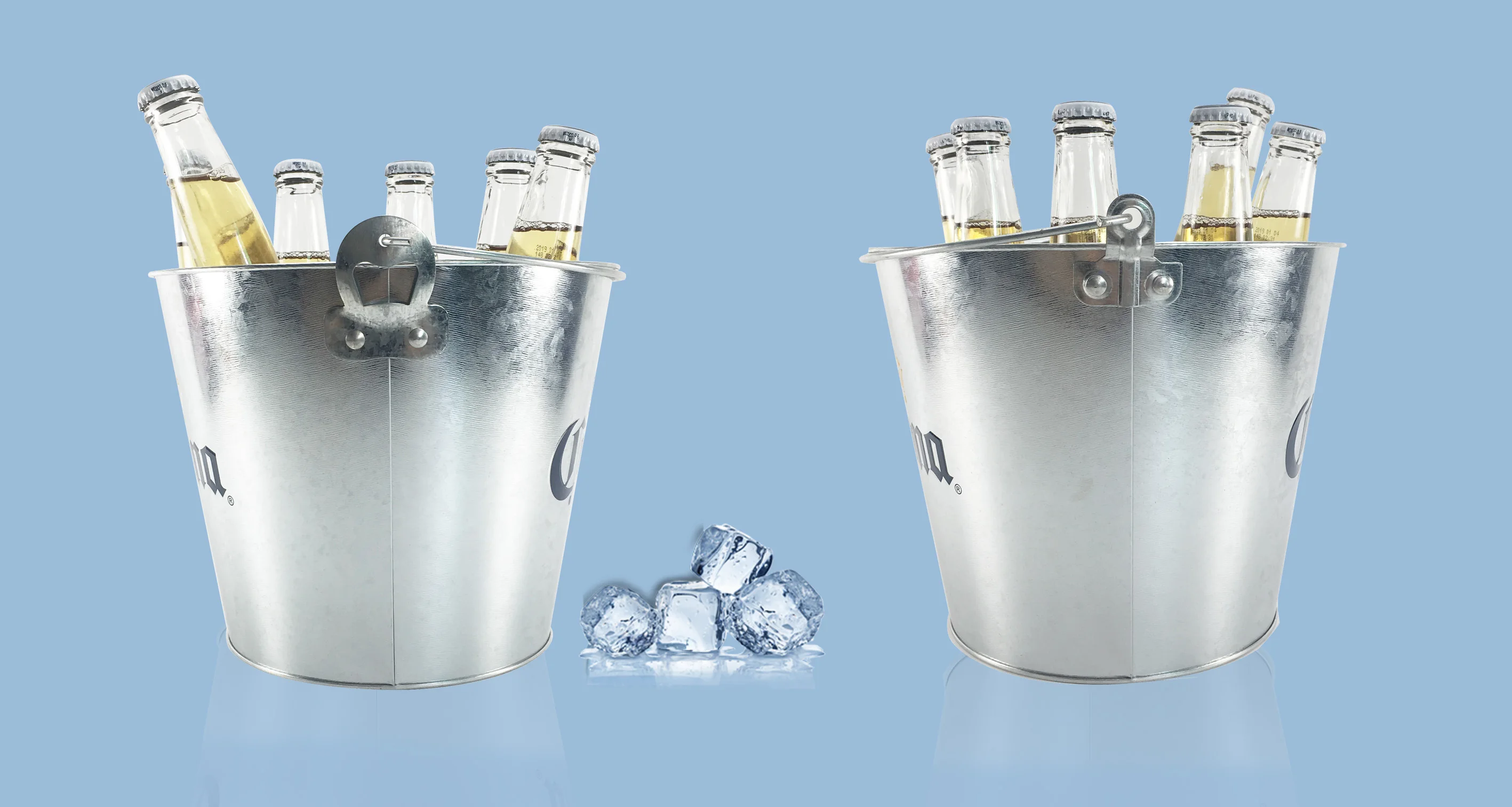 Download Custom Stock 5l Round Metal Galvanized Ice Bucket With Bottle Opener And Handle For 6 Bottles Of ...