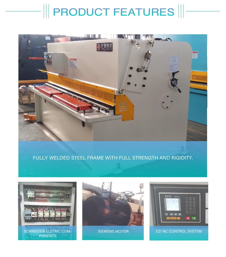 QC12Y-6x2500 NC Hydraulic Guillotine Shearing Cutting Machine
