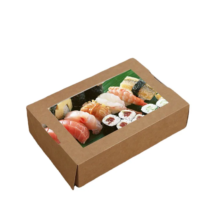 环保定制设计纸kraftpack外卖寿司包装盒一次性