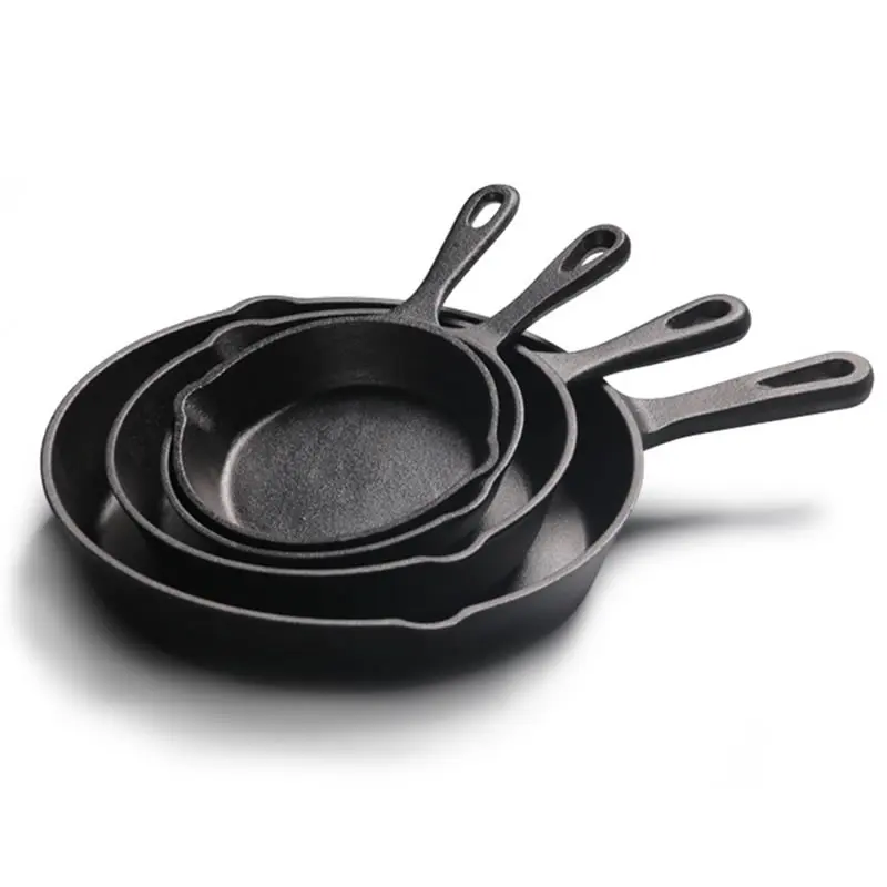 
Round Skillet Frying Pan Non Stick Premium Cast Iron Cookware 