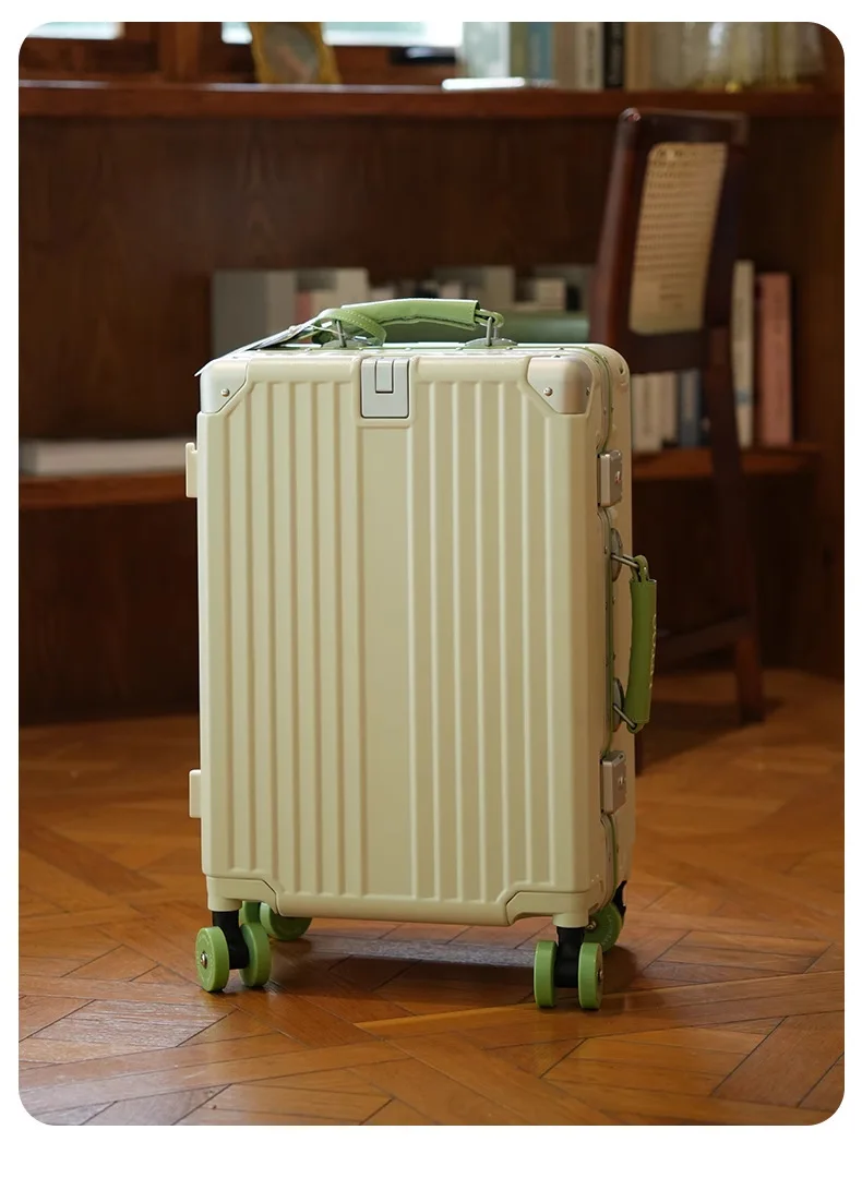 product 26 inch modern aluminum frame luggage box mute spinner large capacity boarding password travel suitcase skating wheels tsa lock-22
