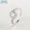 Hot Sell Zircon Bezel Setting 925 Sterling Silver Ring For Wedding Gift