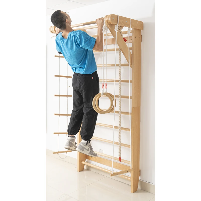 儿童室内爬梯瑞典梯子与拉起酒吧