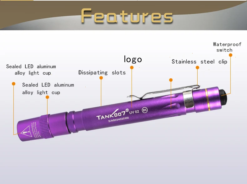 Tank007 365nm Uv Pen Lamp Ultraviolet Penlight Curing Uv Lights Medical