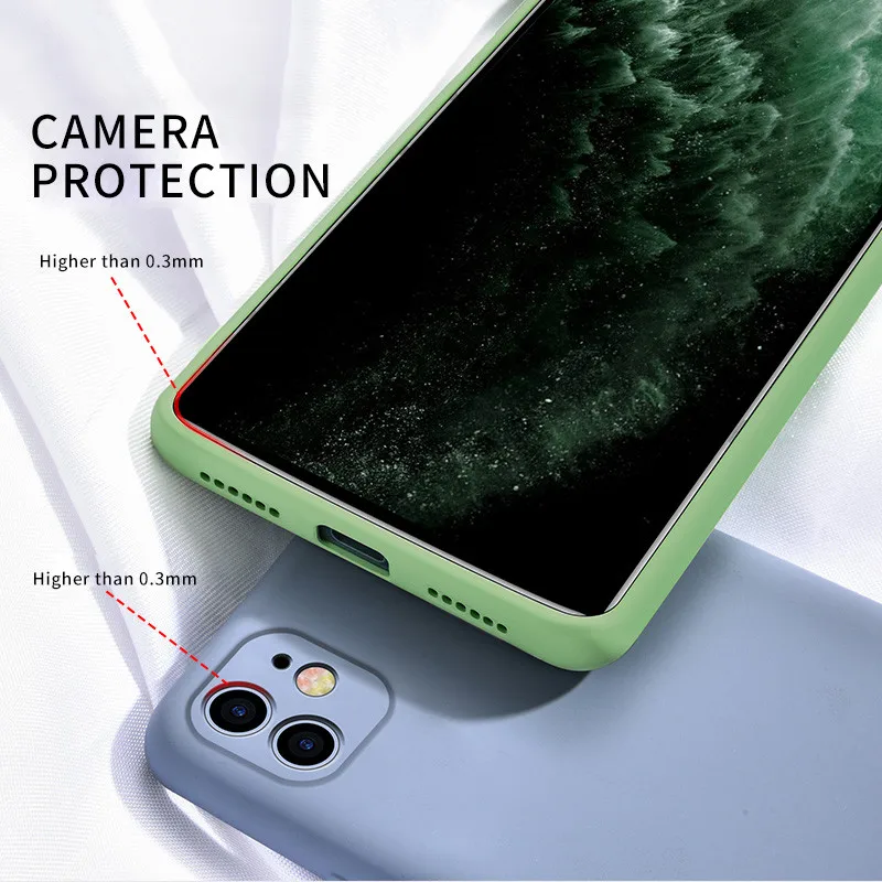 Luxury Plain Silicone Camera Protection Phone Case For Iphone 11 Pro