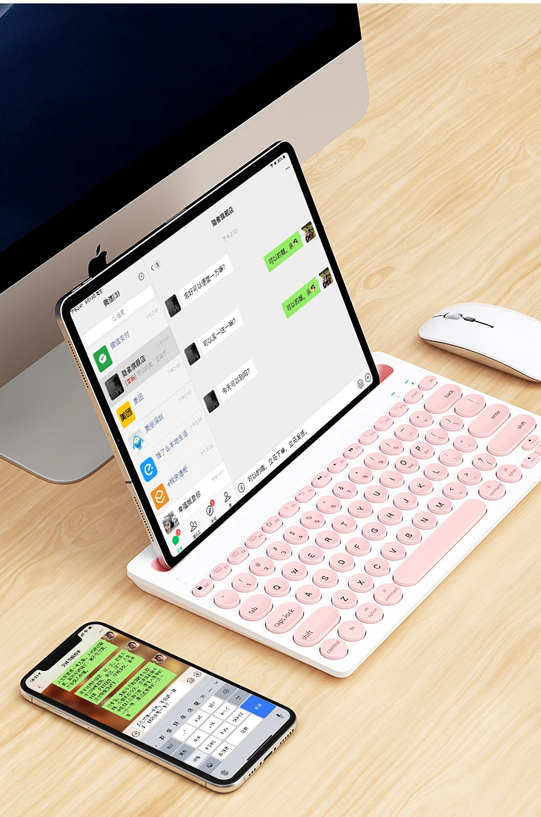 便携式蓝牙键盘为平板电脑笔记本智能手机 ipad 支持 ios android