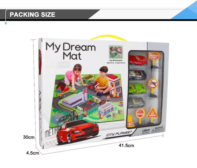Educational traffic city toy kids road play mat with car.jpg