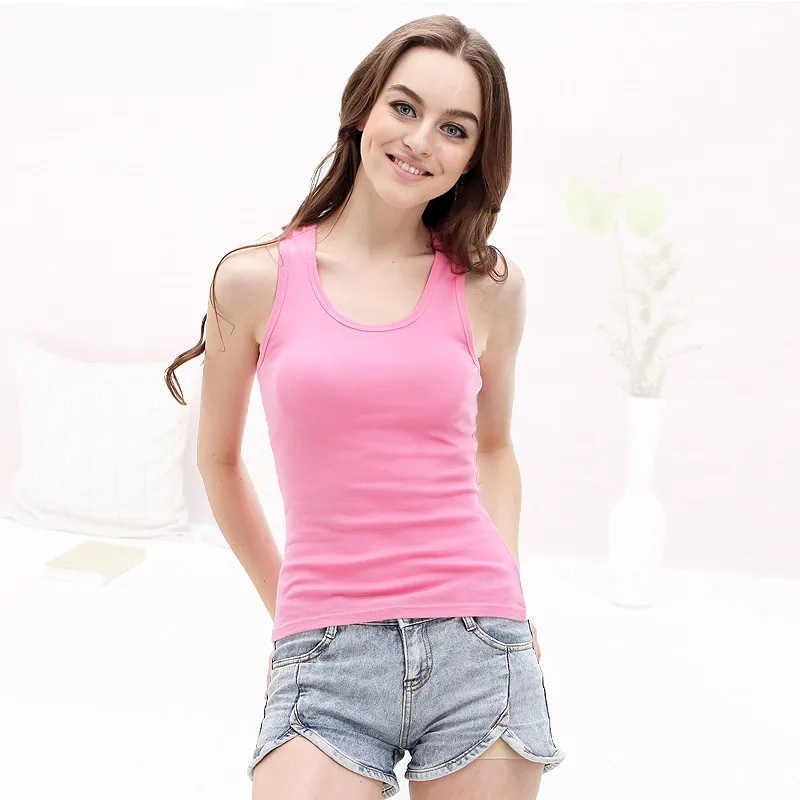 女士纯棉背心圆领修身健身房顶级夏季清凉球衣汗衫