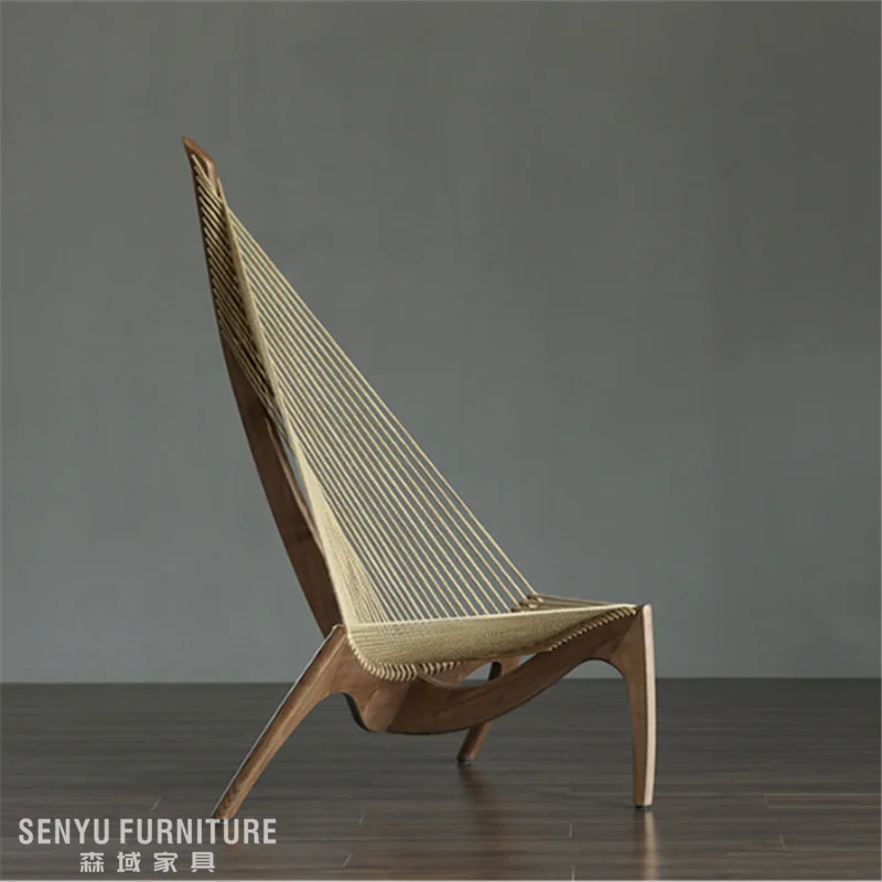 Modern Solid Wood With Rope Lounge Chair In Living Room Buy Chair