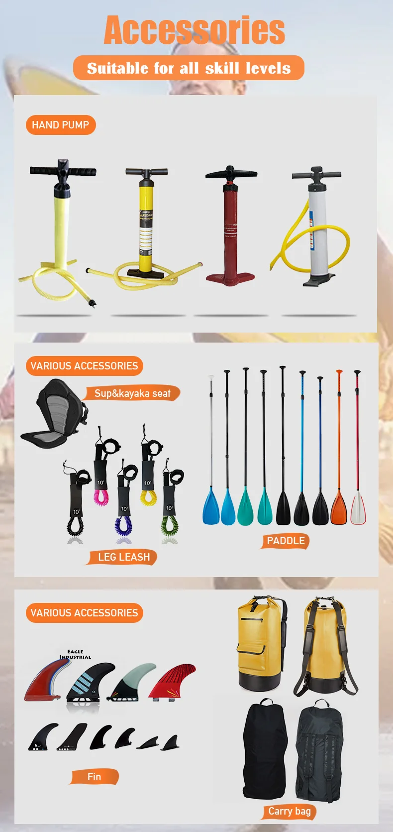 2021 Stock Adventurer Water Fun Round Stand Up Surfboard Sup Paddle