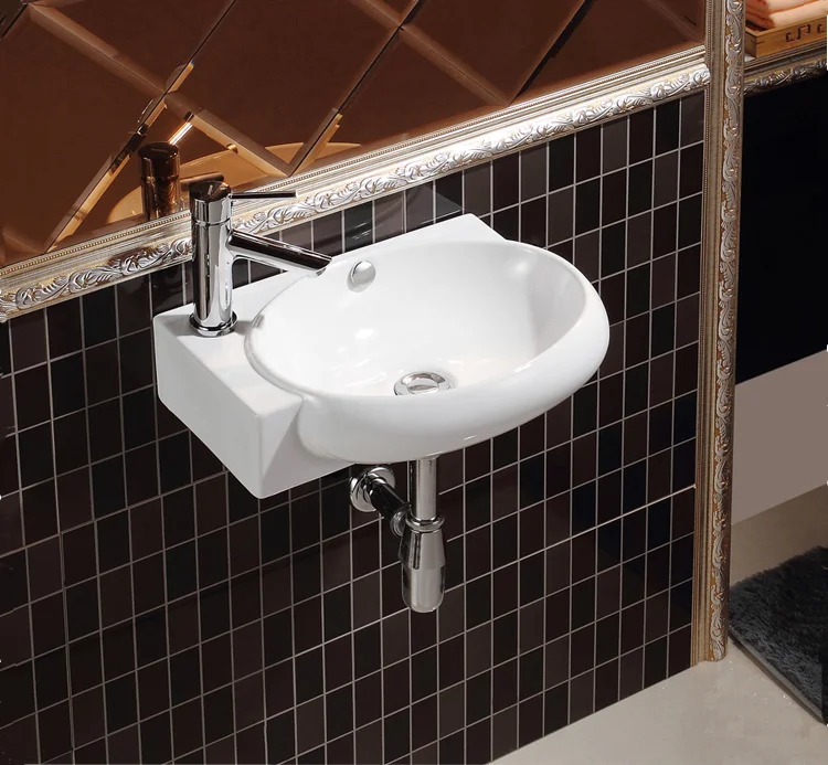 Ceramic surface bathroom high quality wall mount hung wash  hand  wash basin