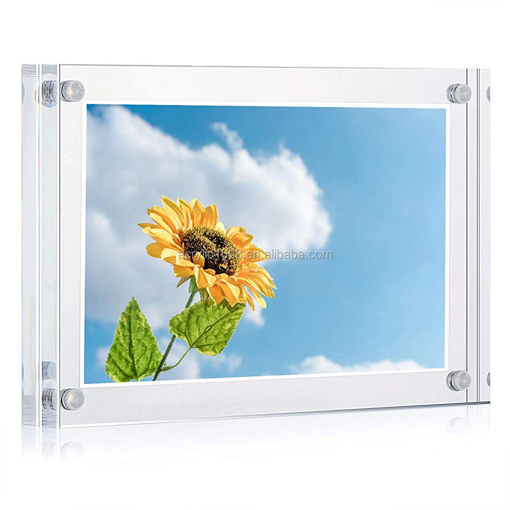 桌面自由站立亚克力磁性相框/向日葵相框 - buy acrylic magnetic pho