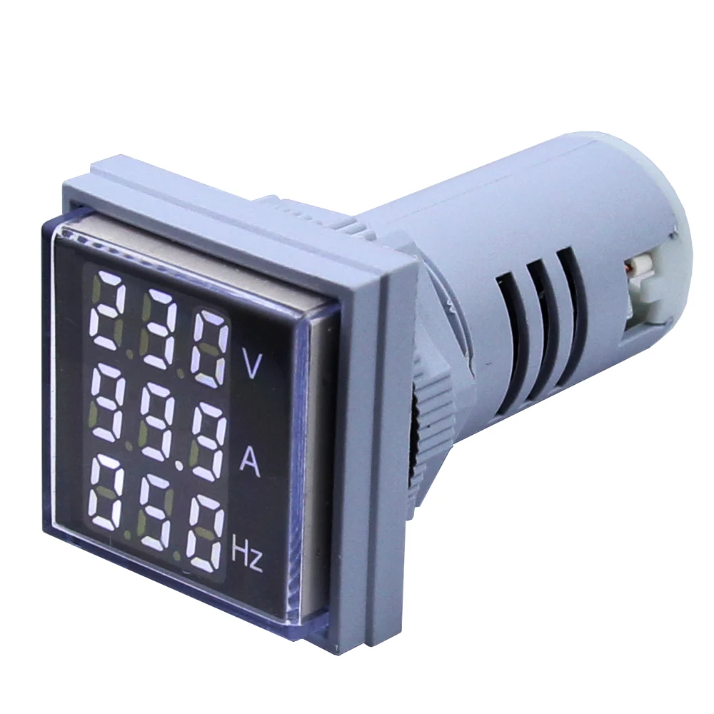 22mm Ce Led Square Mini Crystal Membrane Digital Display Hz Hertz Frequency Meter Indicator Lamp Measuring Range 0-99hz Freq