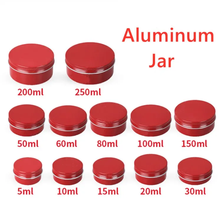 高品质红色多规格金属铝封容器罐包装储物盒 Buy 金属铝容器 铝容器包装红色 空收纳盒product On Alibaba Com