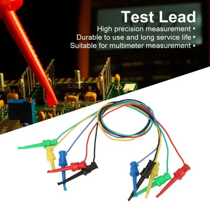 5pcs Colorful Mini Grabber Test Leads Test Hook cable for Multimeter Electrical Test - ANKUX.COM