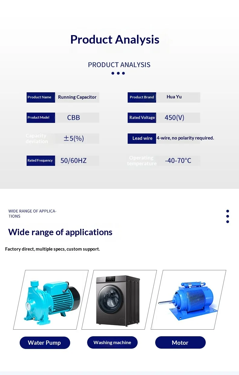 Capacitor Long Life Motor, CBB60, 450VAC - detail 12
