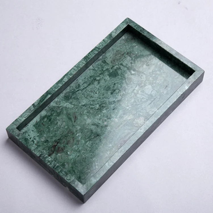 Nordic style green marble rectangle jewelry box