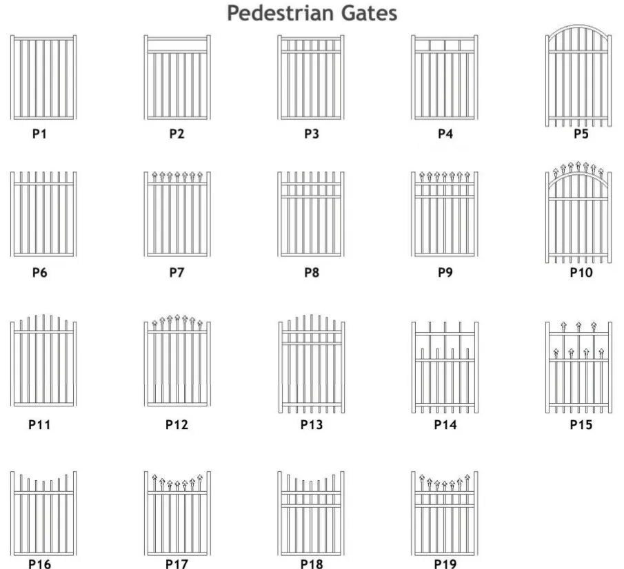 Aluminum Residential Gate Commerical Pedestrian Gate Side Gate Small ...